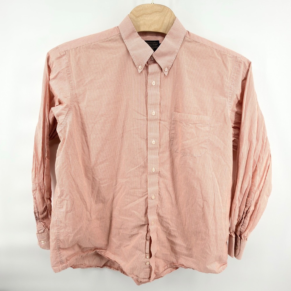 Pendleton Bridgeport Shirt Mens XXL Orange White Striped Button Down Cotton LS